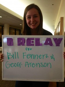 Junior Maggie Carlson knows others who suffer from cancer and shows her reasons to relay this year. Submitted
