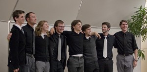 Ending his third year with G-Sharp, Joe is the last original member of the a capella group (above), making this spring concert bittersweet. Gustavus Flickr