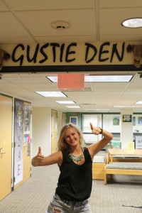 Being so heavily involved in on-campus activities means that Jenny spends plenty of time in the Gustie Den.  Vinny Bartella