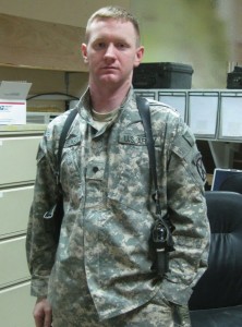 Henrickson in his battalion’s operations/planning cell at Bagram Airfield, Afghanistan in 2006. Submitted