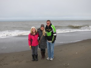 The nursing students had the opportunity to visit the Arctic Ocean coastline in Barrow, Alaska. Pictured are students Milne, Torborg, and Krebs. Submitted