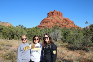 From left to to right: Seniors Grace Balfanz, Megan Schroepfer, and Casey Dowling teach at Canyon Breeze Elementary in Avondale, AZ. Respectively, they teach 6th grade, half-day kindergarten, and 3rd grade. Submitted
