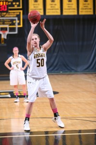 Sophomore Point Guard Karina Schroeder will be a key player for the Gusties this season. Gustavus Sports Information