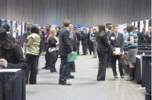 Employers gather at the Minnesota Private Colleges Job and Internship Fair to seek out potential candidates. Submitted