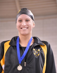 Alissa Tinklenberg stood atop the podium many times throughout the weekend, as she became the most decorated women’s swimmer in Gustavus Athletics’ history and was named MIAC-Swimmer-of-the-Year for the second straight year. Submitted