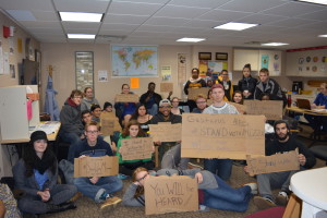 After the march, students met in the Diversity Center to debrief about the issues. 