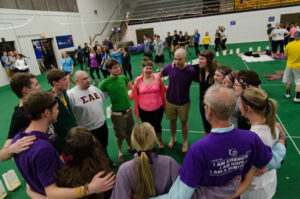 Students, staff and faculty join together to fight against cancer at last year’s Relay.