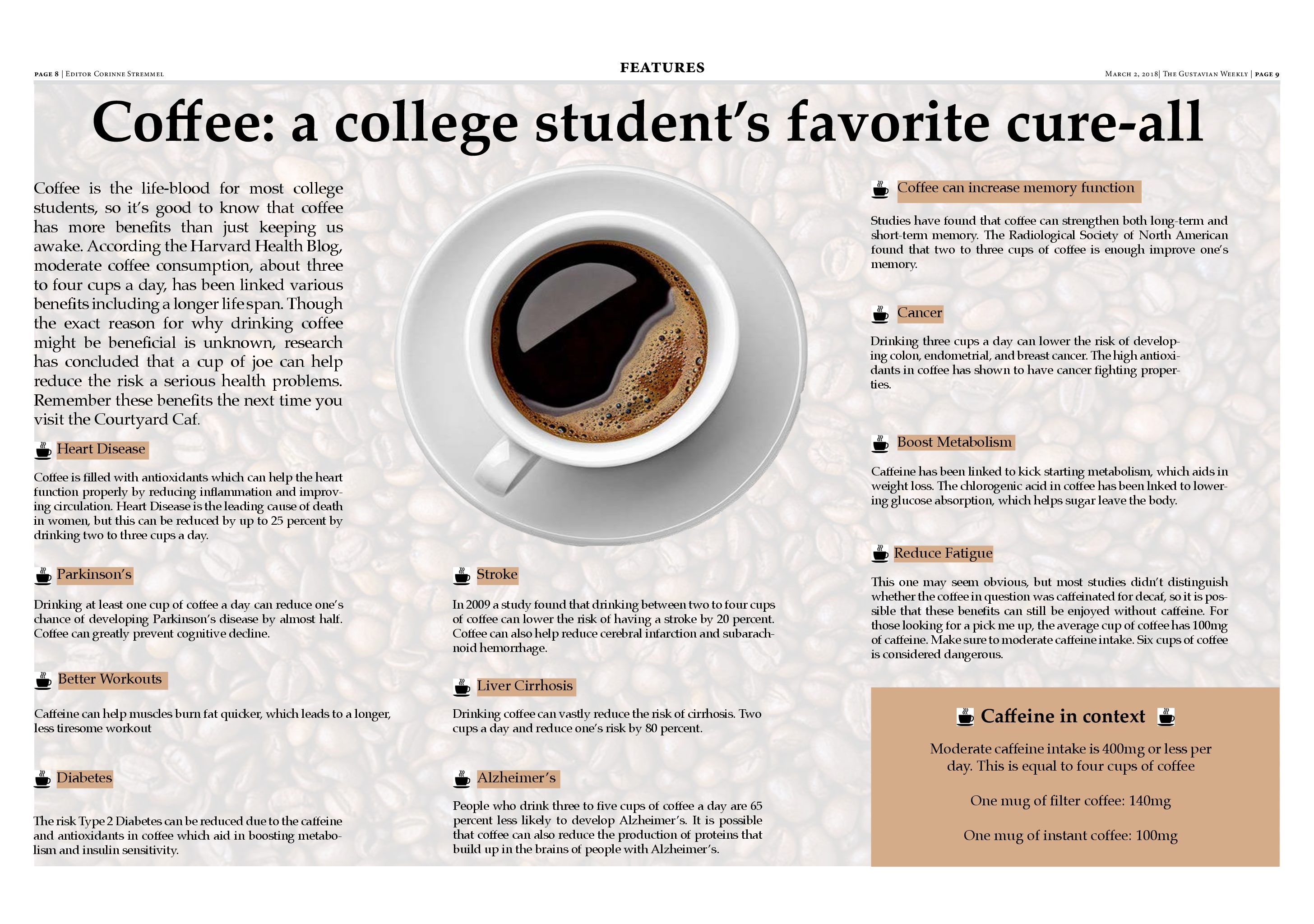 Benefits of coffee for college students