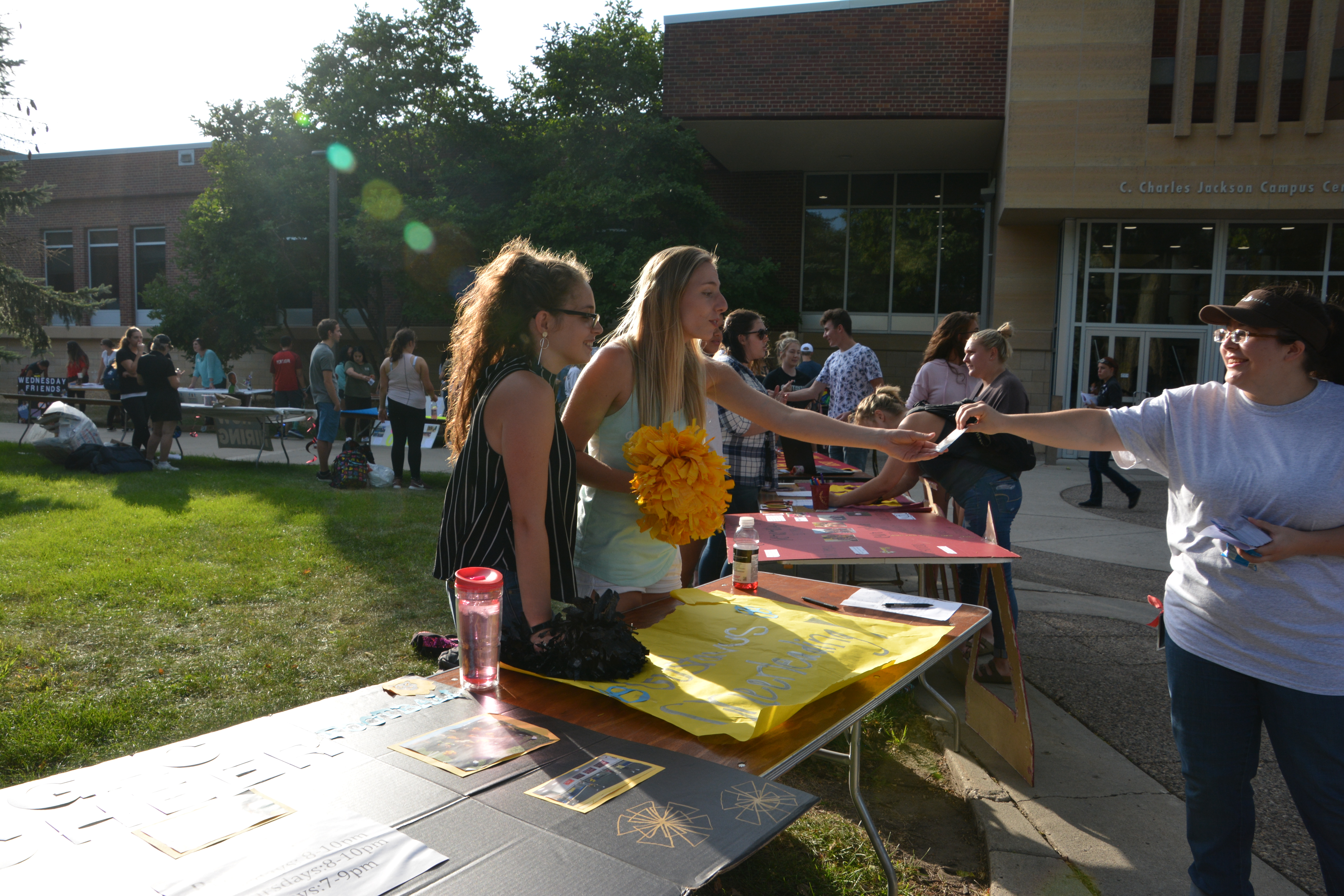 Gustavus Cheerleading was among the many groups participating in the involvement fair.