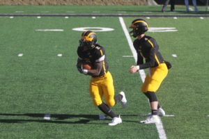 First-year Daavid Peal carries the ball for the Gusties during a game Oct. 20.