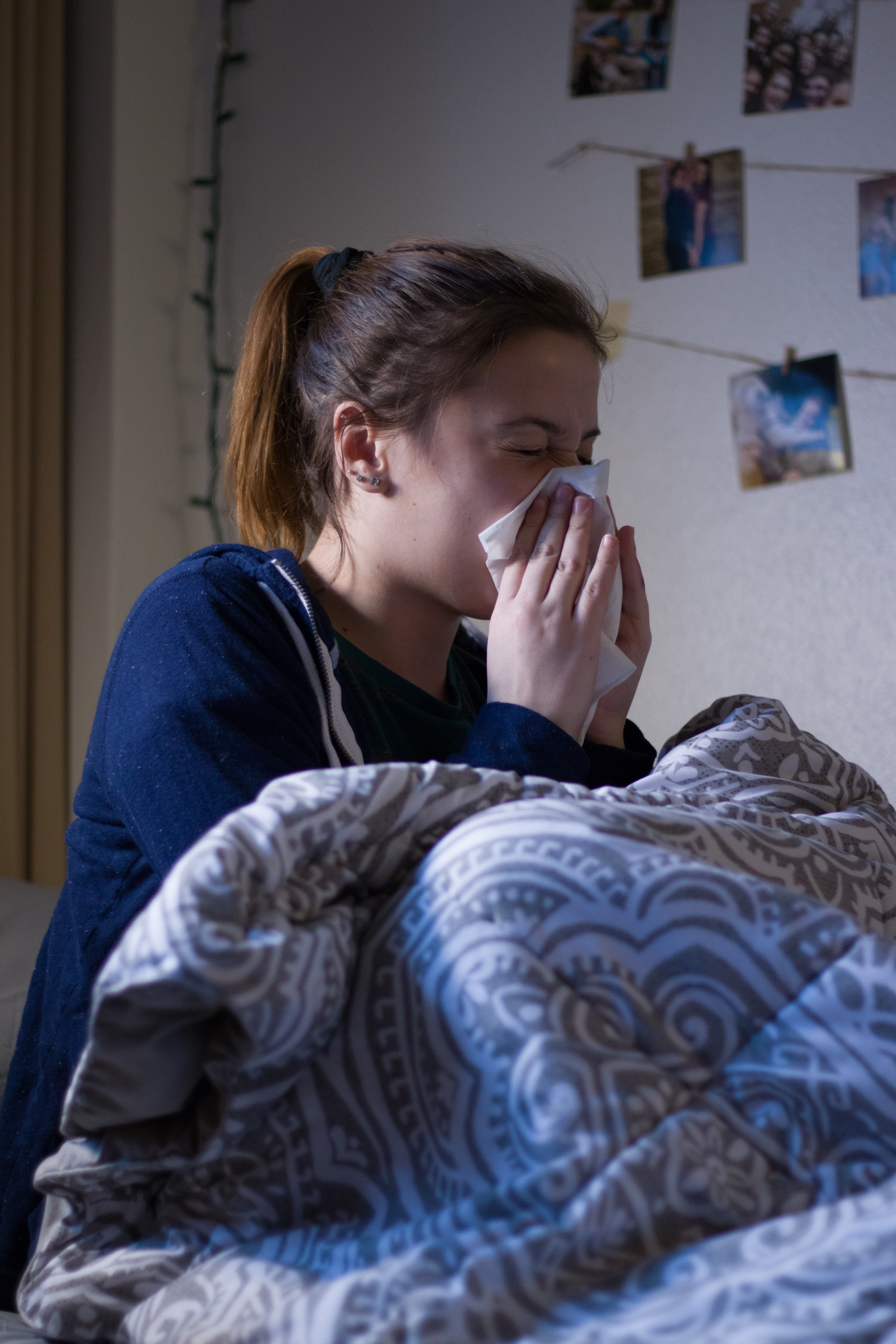 The end of fall is a common time for students to become ill.