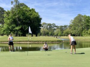 The Gustavus Women’s Golf team comoetes at Illinois Wesleyan.