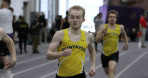 Senior Jack Blaney competes at an indoor meet earlier this season.