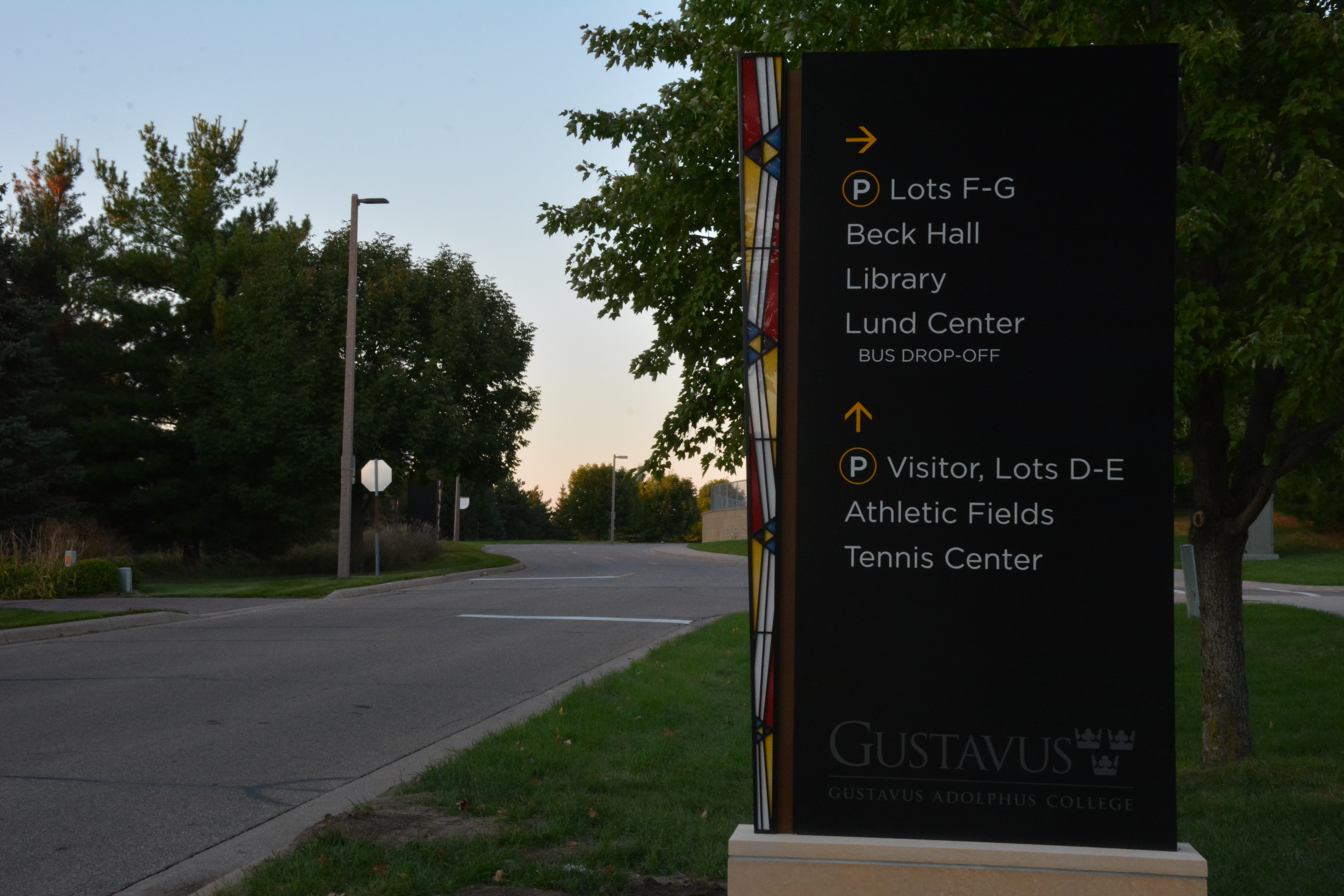 The new wayfinding signs, as pictured, can be found throughout campus.