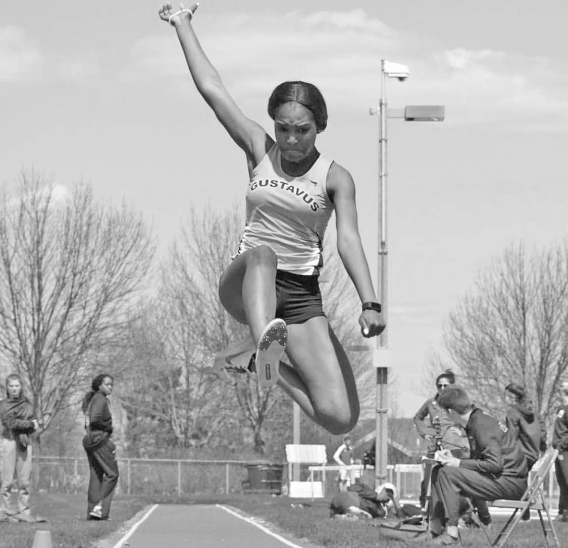 Banks is a member of the track and field team where she partici- pates in long-jump and sprinting events.