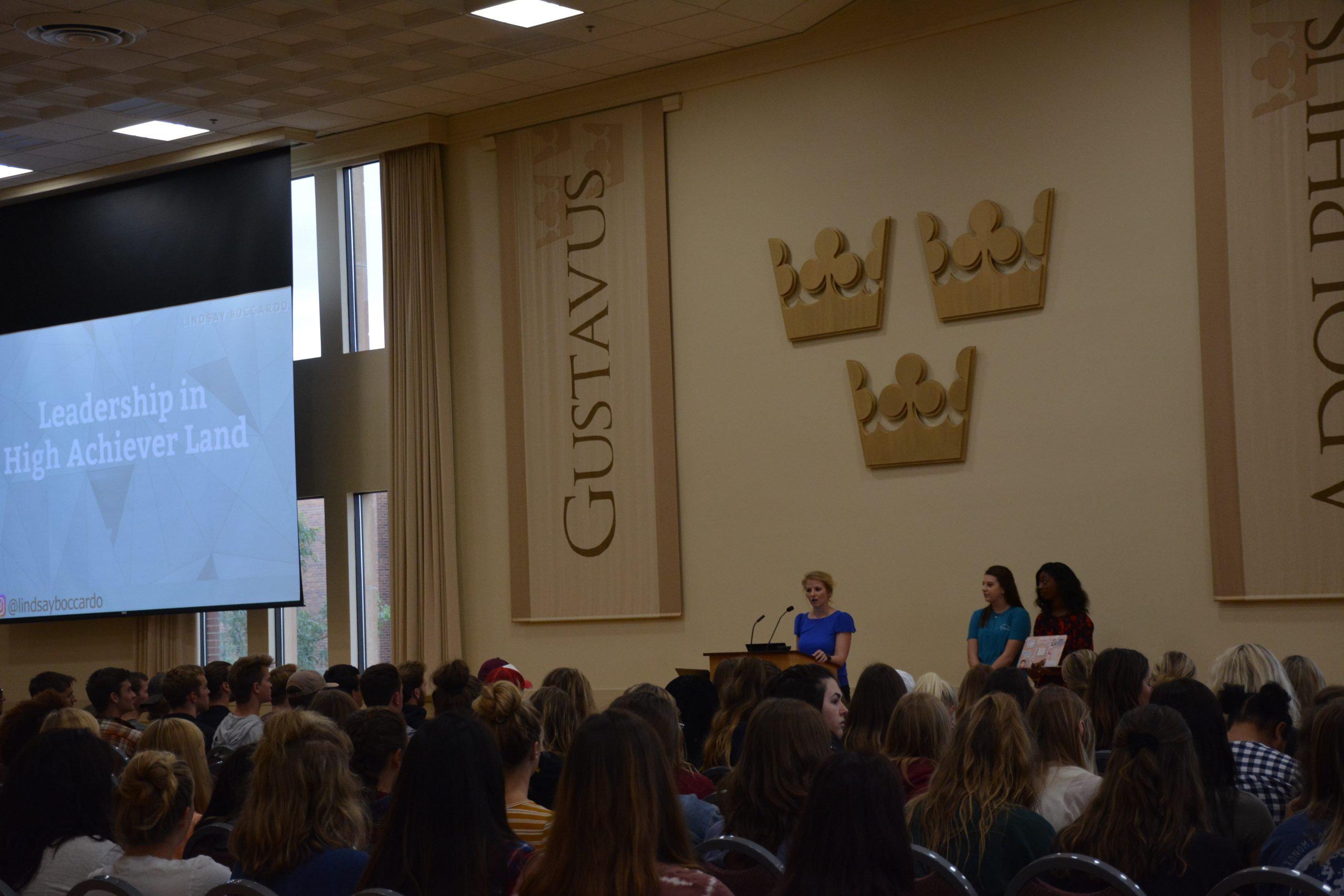 Greek life new member education night brought several to Alumni Hall.