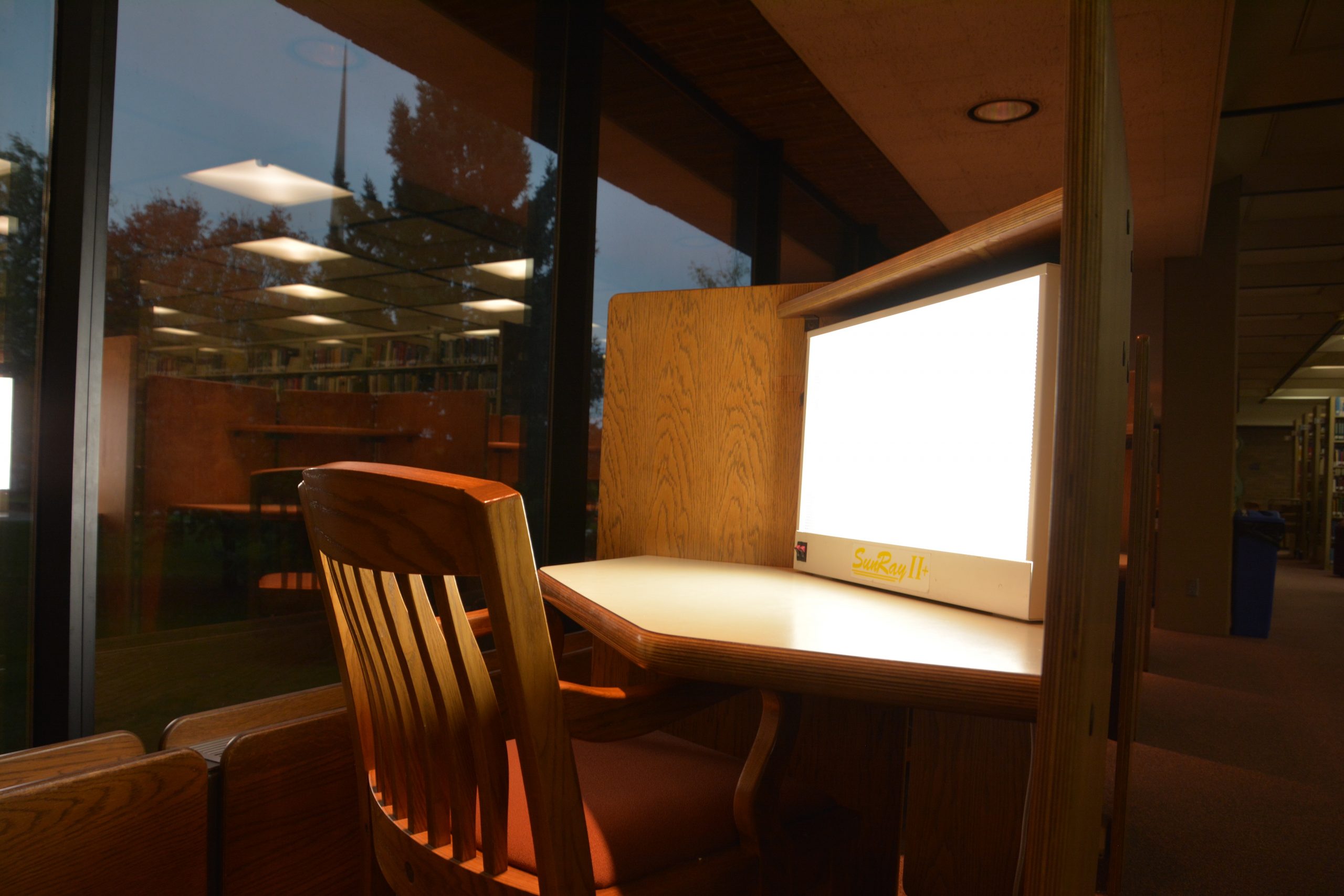 The library houses light boxes to fight S.A.D in the winter.