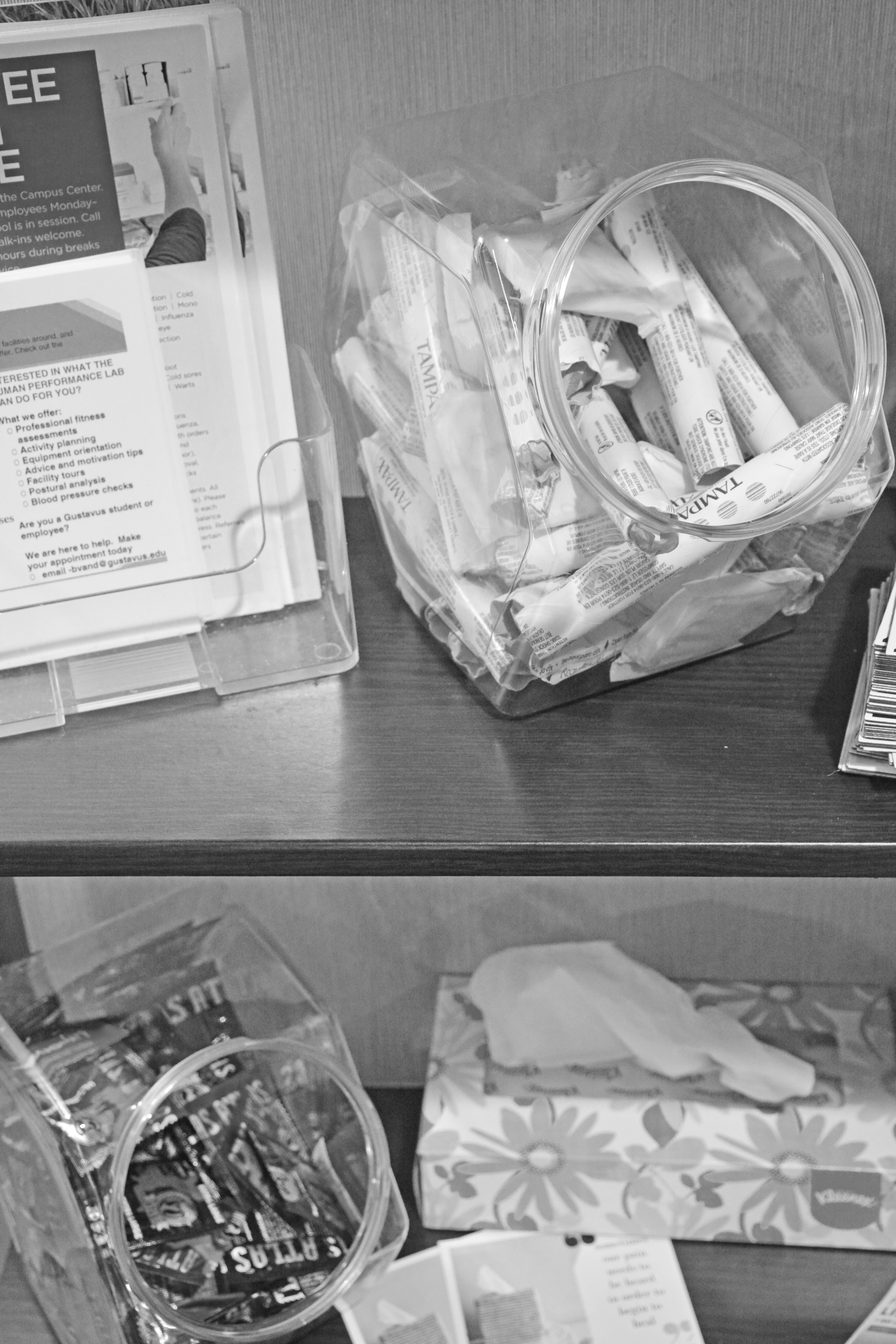 Health Services gives out some free hygiene products.