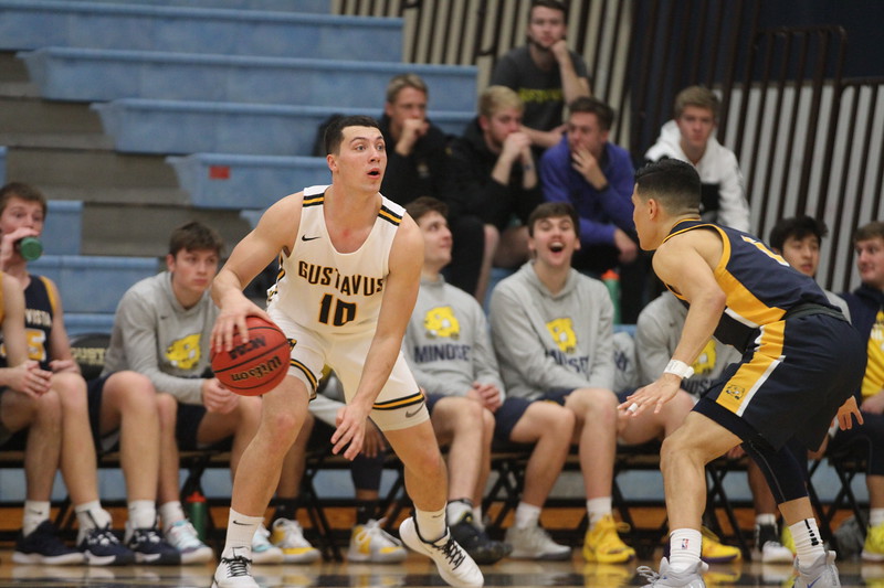 Junior Isaac Douglas keeps the ball from a Buena Vista opponent during a match earlier this season. Despite a slow non-conference start, the team found its stride in its first MIAC matchup.