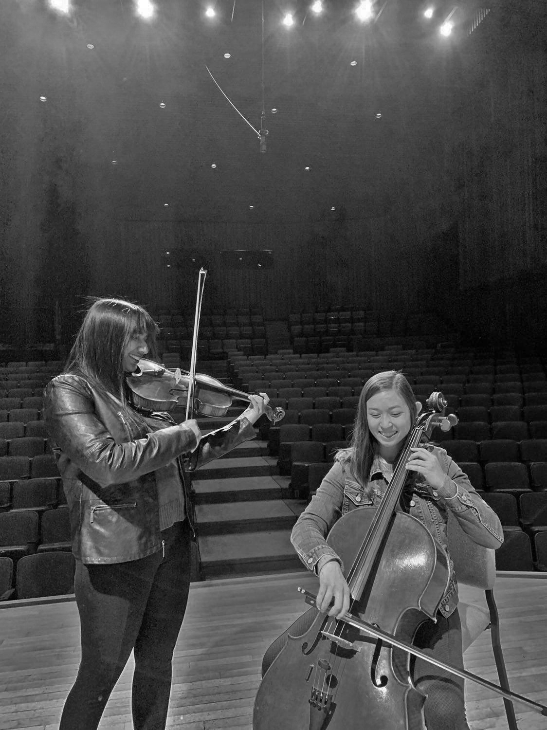 Lowe (left) and Yee (right) rehearse for their recital.