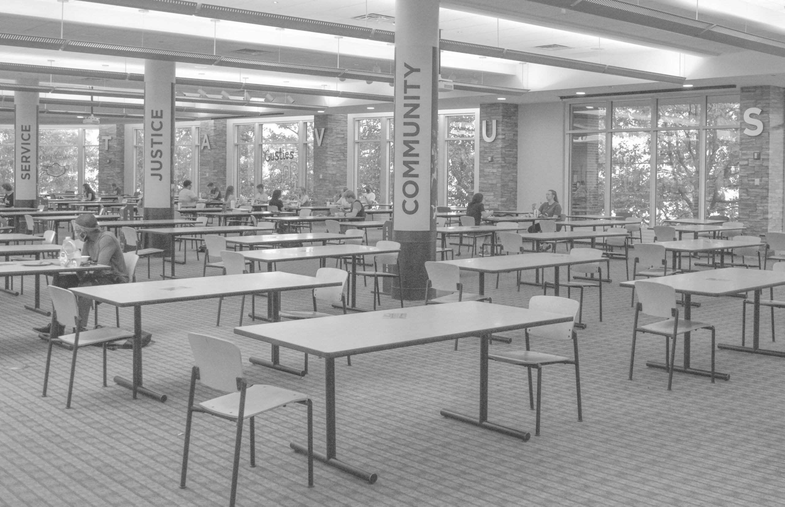 A glimpse of what the Caf will look like when students go home for break.